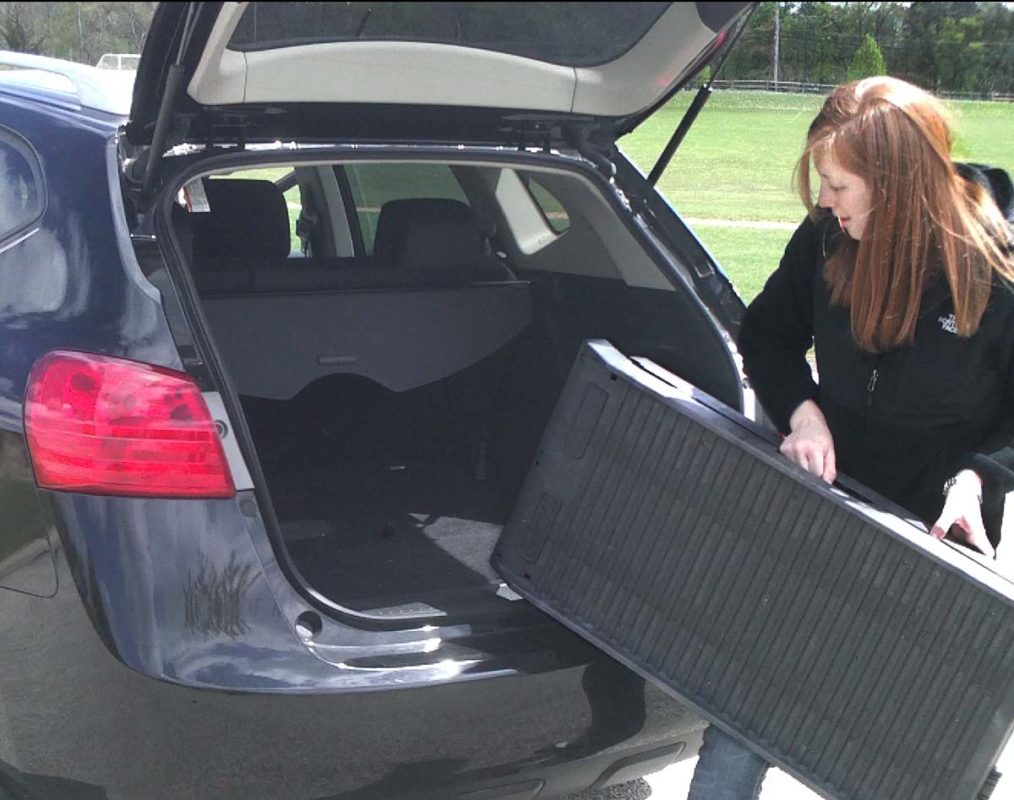 PetStep folding ramp is convenient to load in/out of car