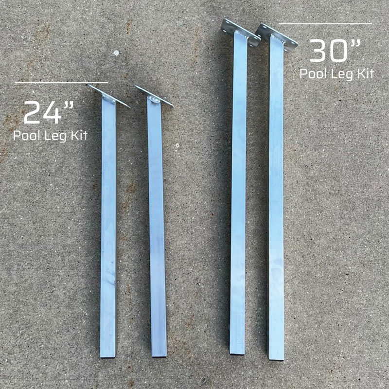 Longer pool legs for deeper pools