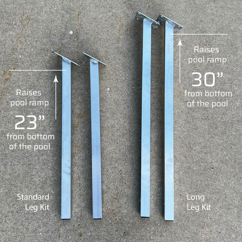 Longer pool legs for deeper pools