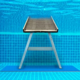 underwater view of PetStep Pool Ramp for Dogs on mat