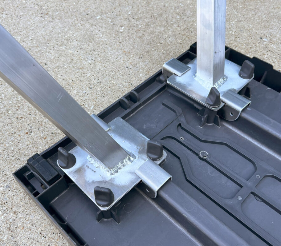 Pool Ramp Leg Bracket increases stability of the legs